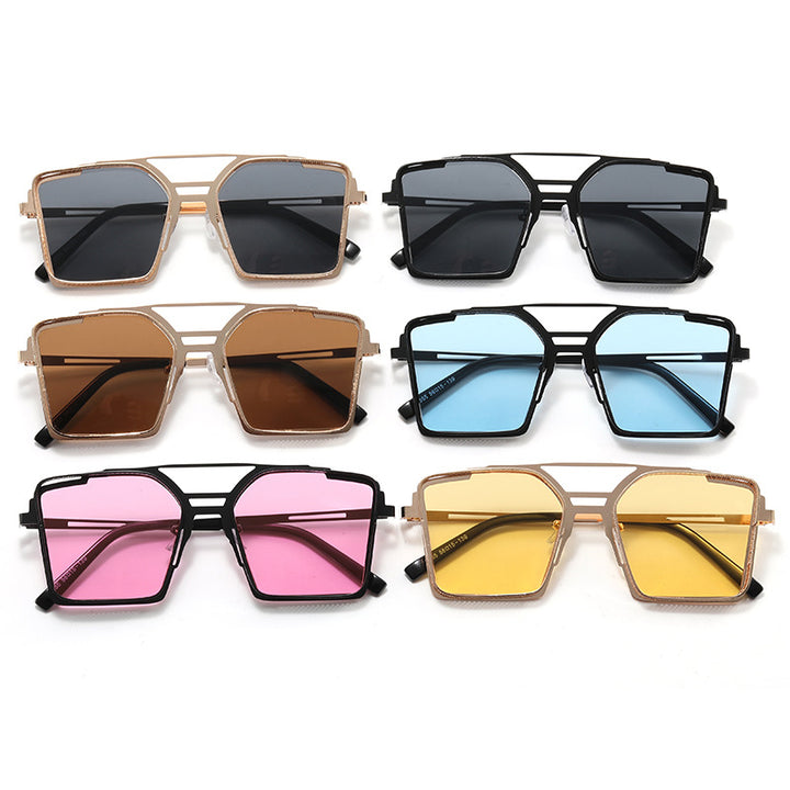 Dame oversized solbrille med luksuriøst design og geometrisk ramme Skanto