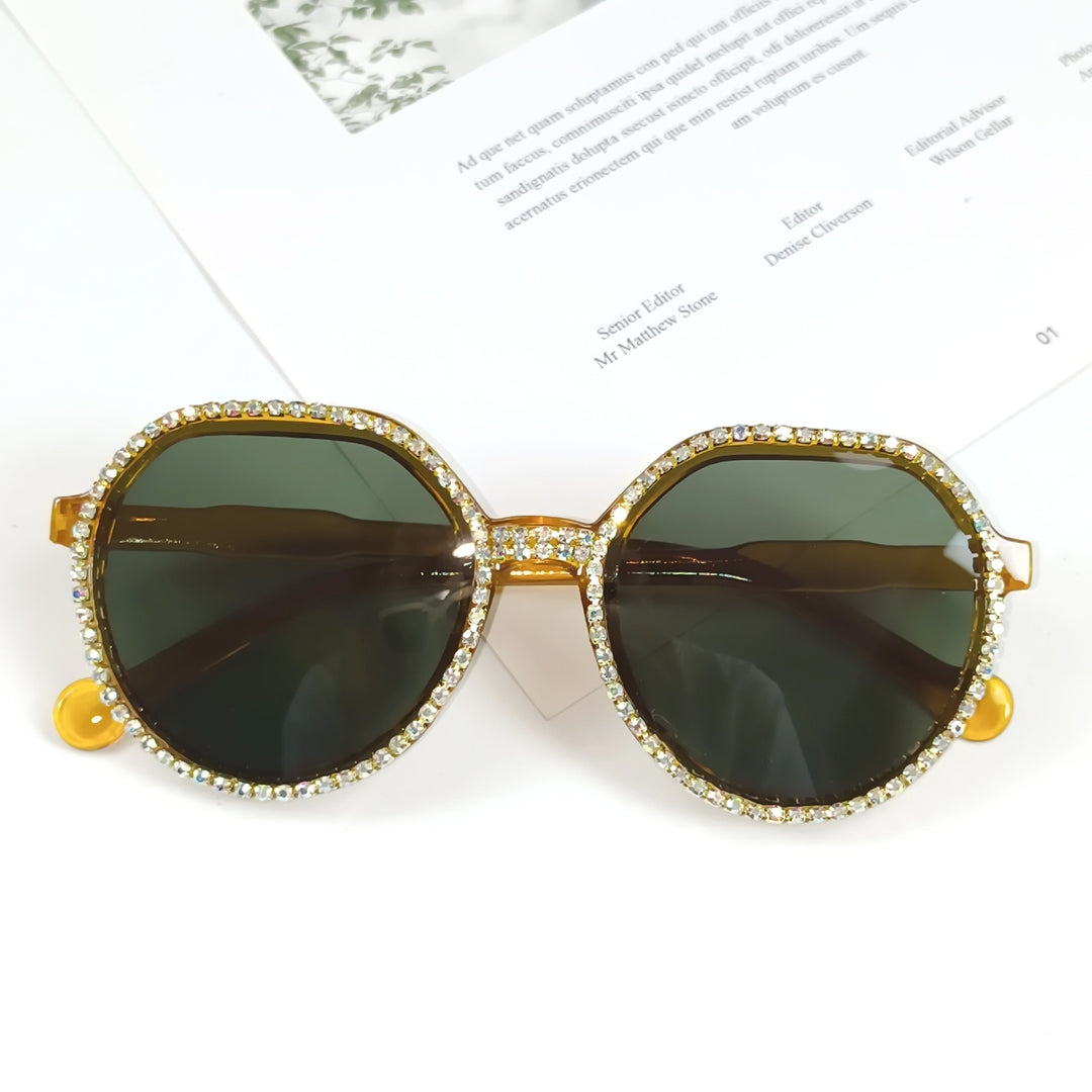 Dame Glitrende Oversized Solbriller Skanto