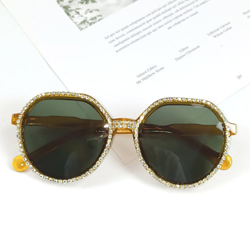 Dame Glitrende Oversized Solbriller Skanto