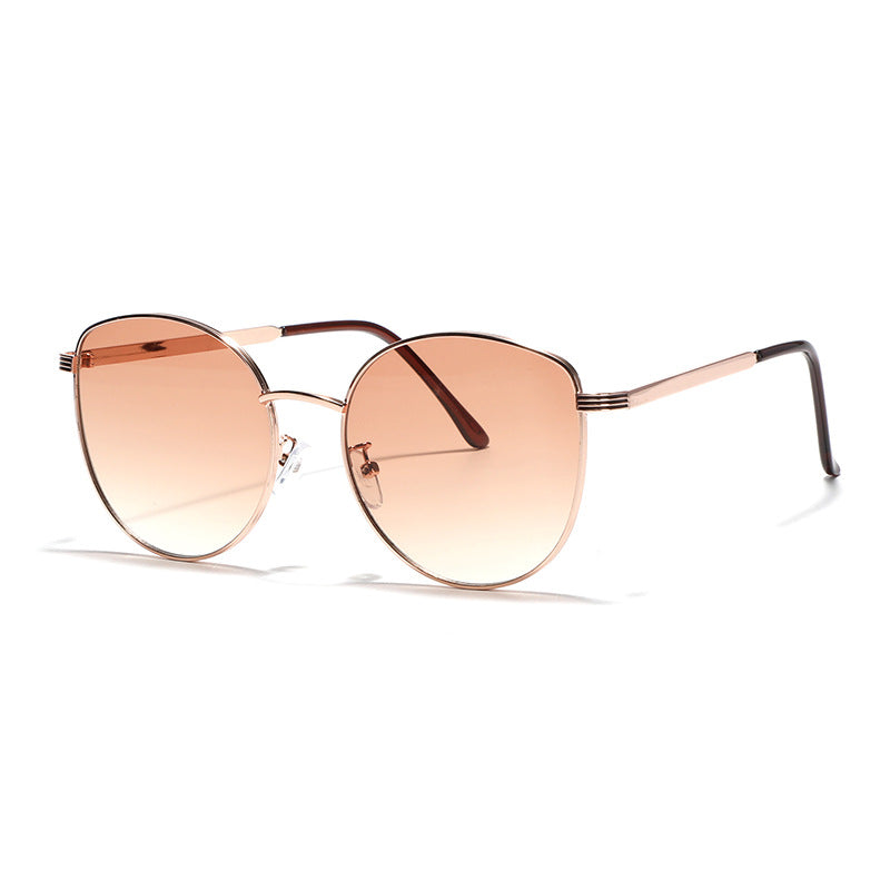 Dame geometrisk solbrille med smal metallramme Skanto