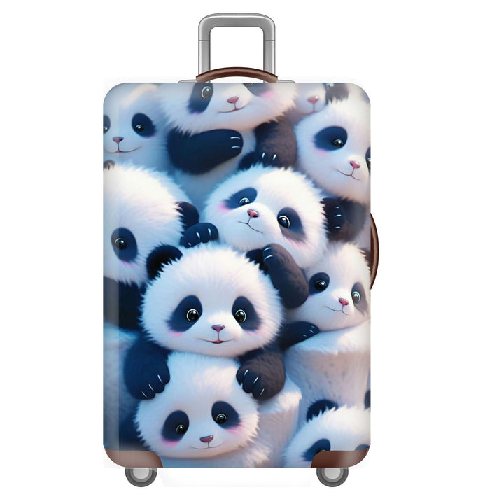 Unisex nan elastisk koffertrekk for hardplast trolley med søtt panda-motiv, elastisk beskyttelsestrekk med håndtak- og hjulåpninger Skanto