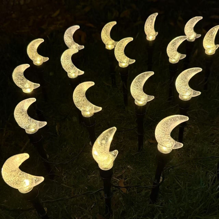 Crescent Moon Solar Garden Stake Lights Skanto