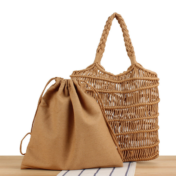 Braided tote bag with inner pouch Skanto