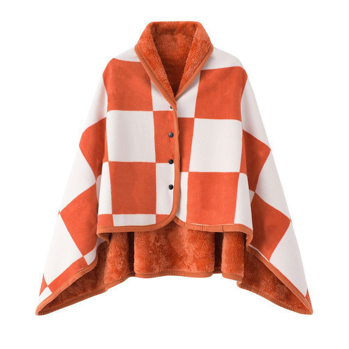 Dame elegant varmholdende Poncho-teppe Skanto