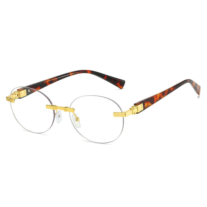 Dame motefull solbrille med gjennomsiktig ramme og fleksibel nesestøtte Skanto