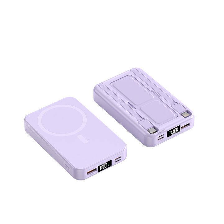 Bærbar powerbank med innebygd Qi-ladefunksjon og digital kapasitetindikator Skanto