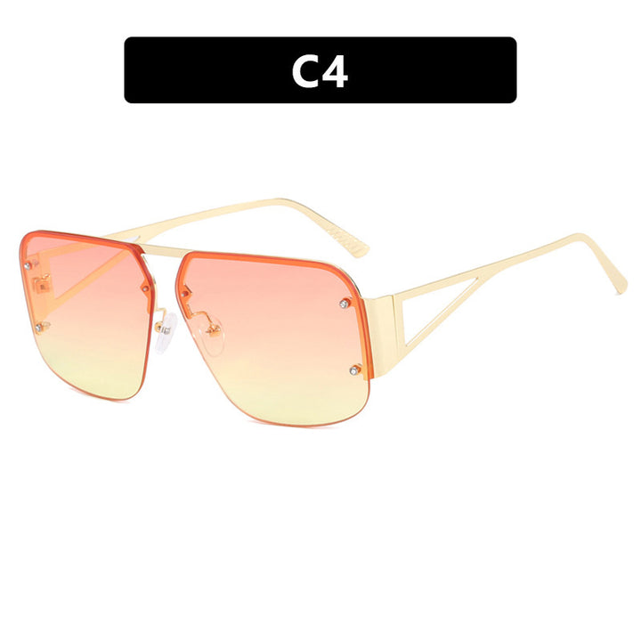 Dame futuristisk solbrille med firkantet ramme og speilende glass Skanto