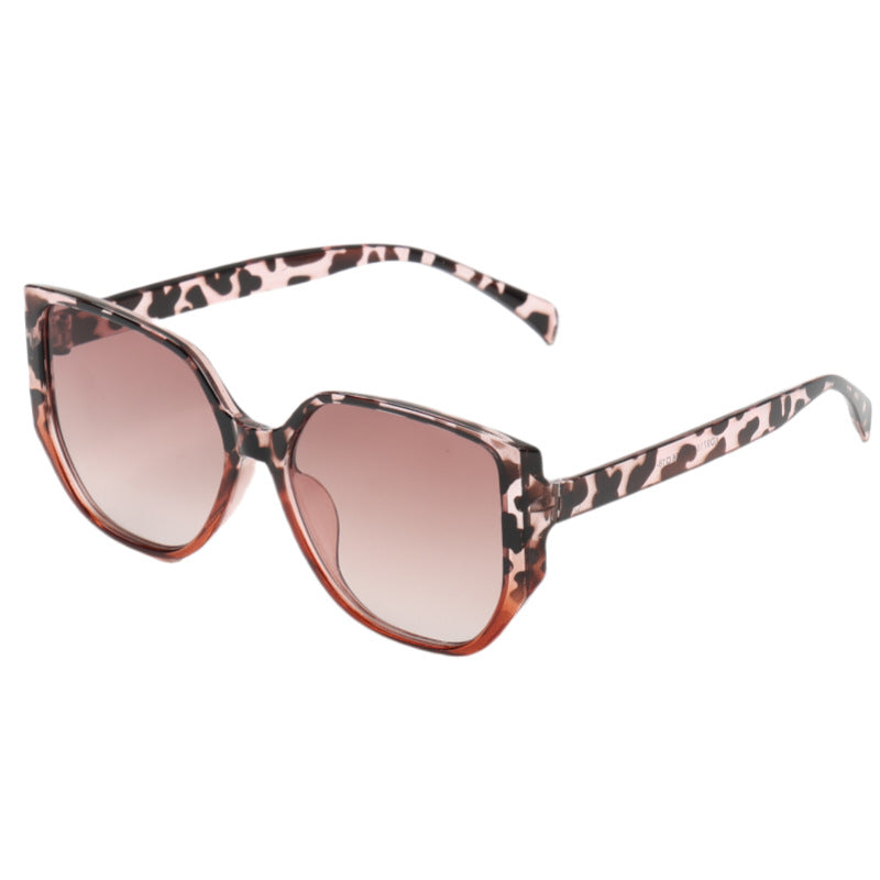 Dame trendy oversized solbriller med dyreprint Skanto