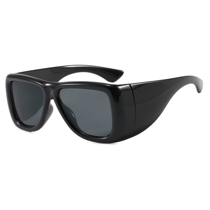 Damer trendy oversized solbriller med markant skjoldpatt-design Skanto