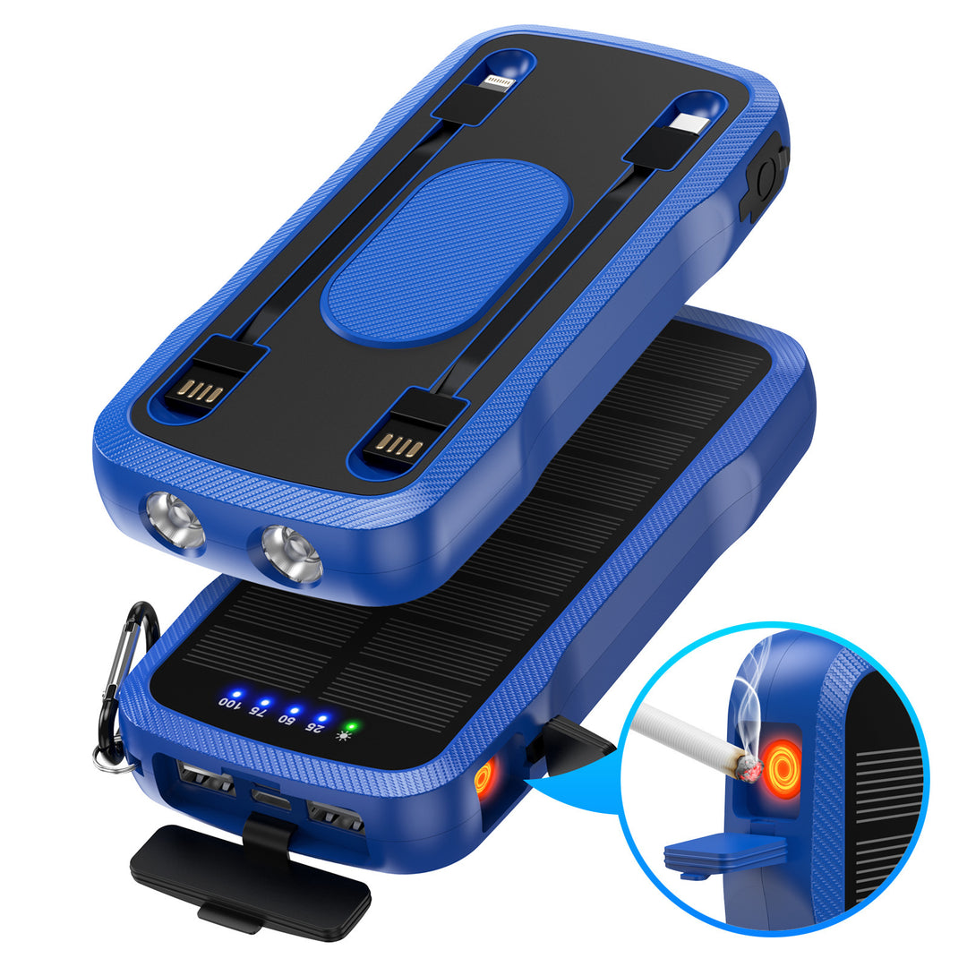 Solar-lader med innebygde USB-porter og LED-lamper Skanto
