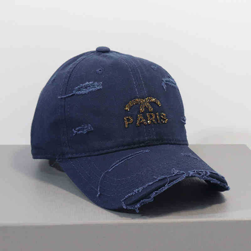 Kvinne Distressed Graphic Justerbar Baseball Cap Skanto