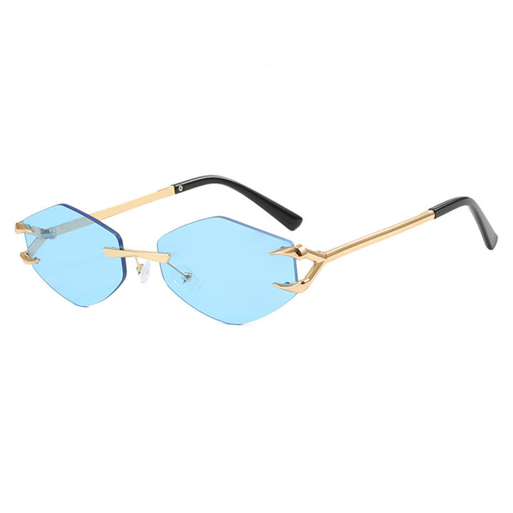 Damer geometrisk designer-solbrille med fremragende metallramme Skanto