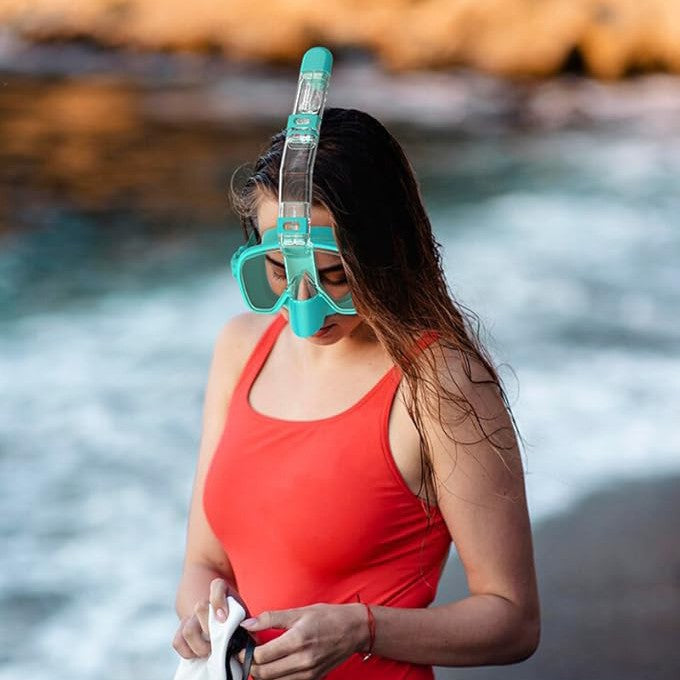 Snorkelmaske med integrert svømmebrille Skanto