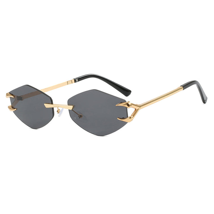 Dame ekstravagant hexagonal solbrille med innovativ ramme og UV-beskyttelse Skanto
