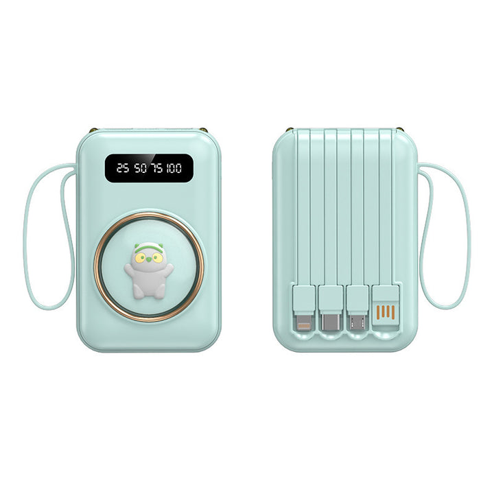 Morsom powerbank med integrerte ladekabler Skanto