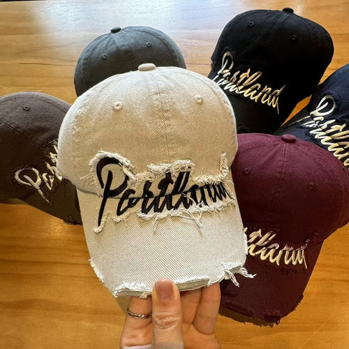Unisex Slittet Denim Baseball Caps Skanto