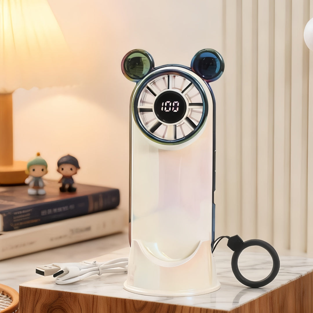 Dame Bærbar Mini Vifte med LCD-skjerm Skanto