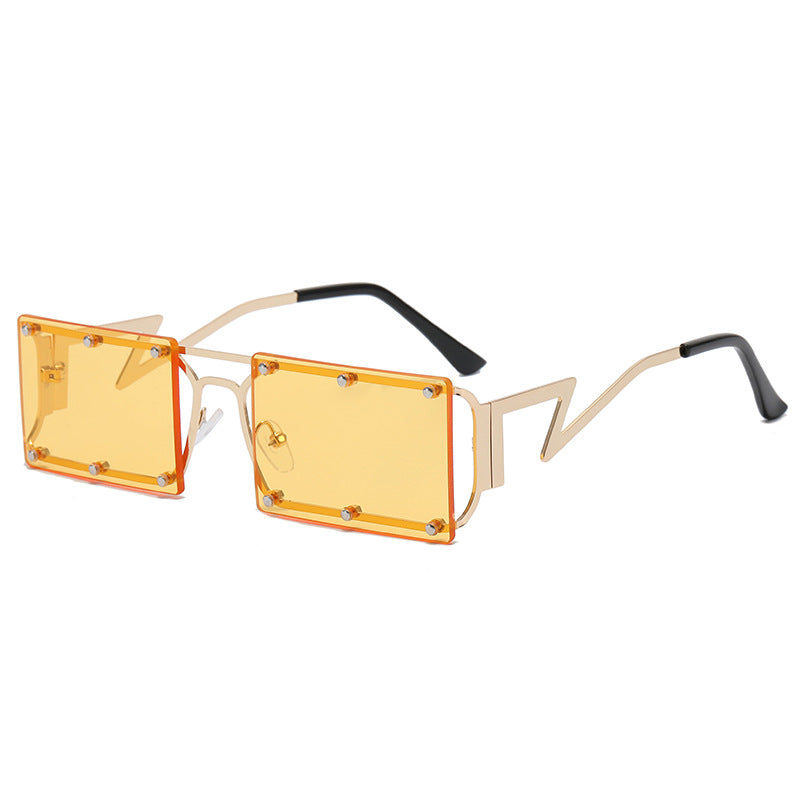 Dame ekstravagante oversized solbriller med geometrisk ramme Skanto