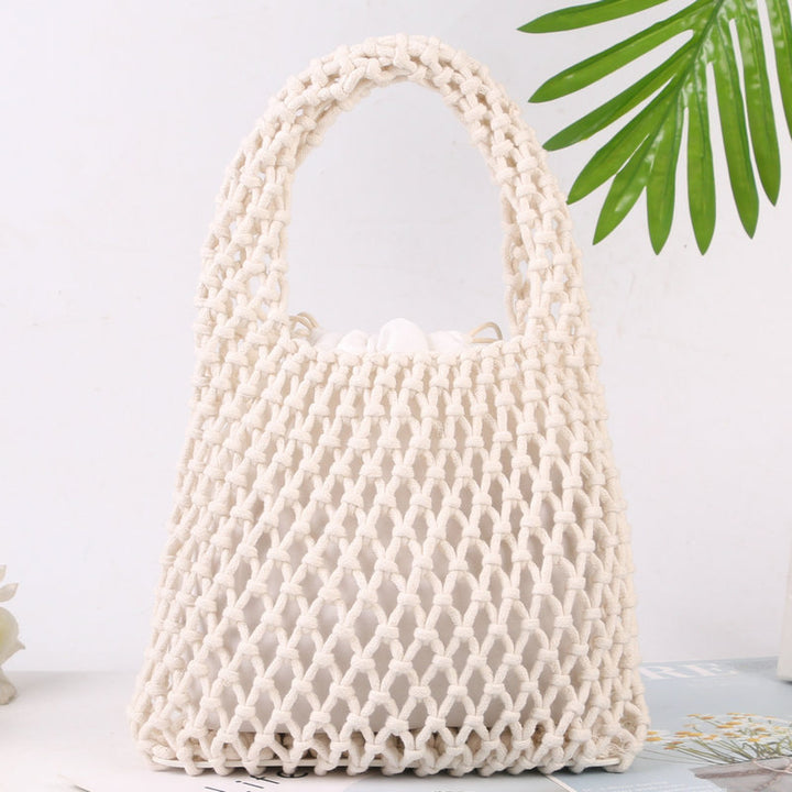 Håndknutet totebag i naturlig bomull Skanto