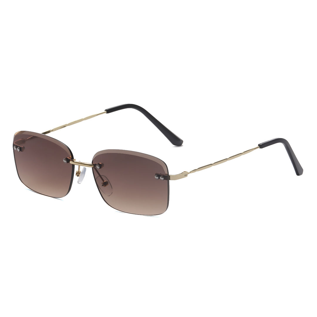 Dame kvadratisk solbrille med polariserte linser og elegant metallramme Skanto