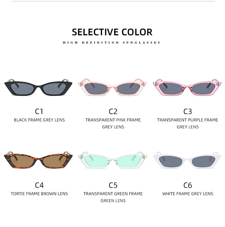 Damer moteriktig Cat-Eye solbrille med transparent ramme Skanto
