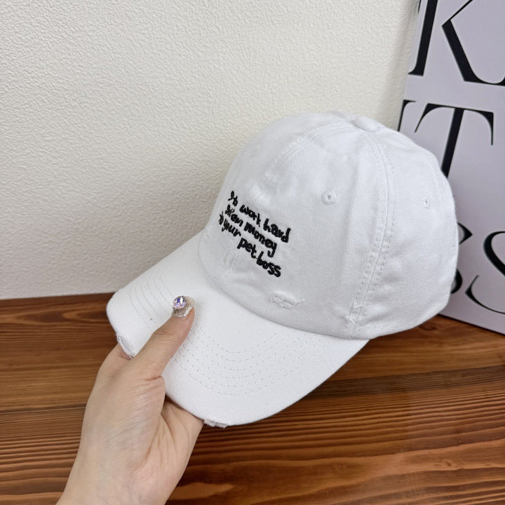 Kvinnens slitte denim uttal cap Skanto