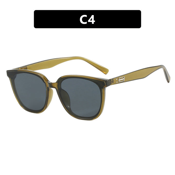 Dame elegant solbrille med trendy gjennomsiktig ramme Skanto