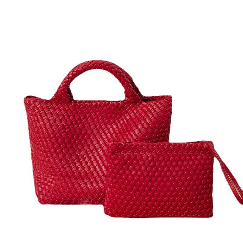 Elegant Flettet Håndveske med Avtagbar Clutch Skanto