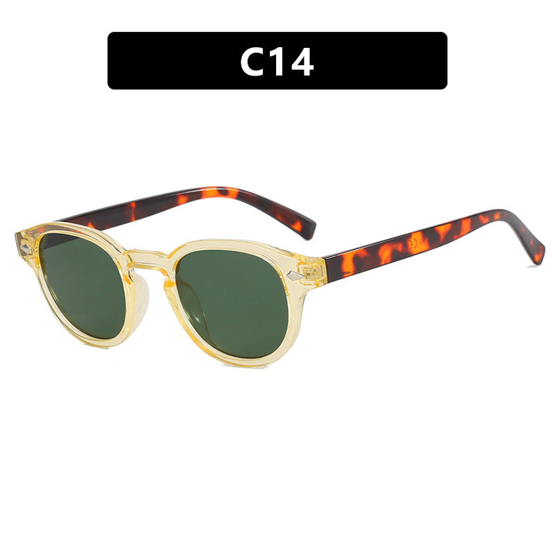 Dame rund solbrille med elegant design og UV-beskyttelse Skanto
