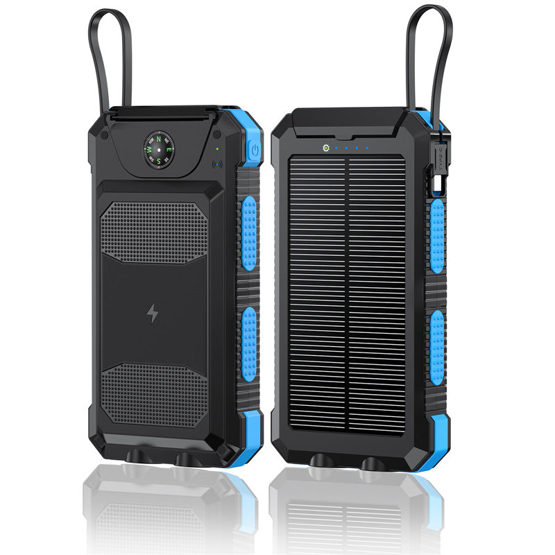 Vanntett sol-powerbank med innebygd kompass Skanto