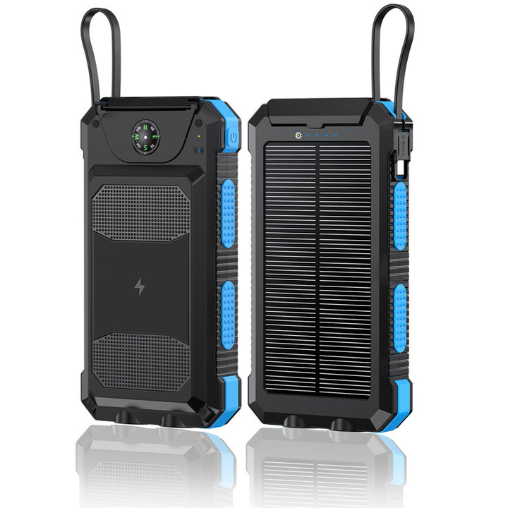 Vanntett sol-powerbank med innebygd kompass Skanto