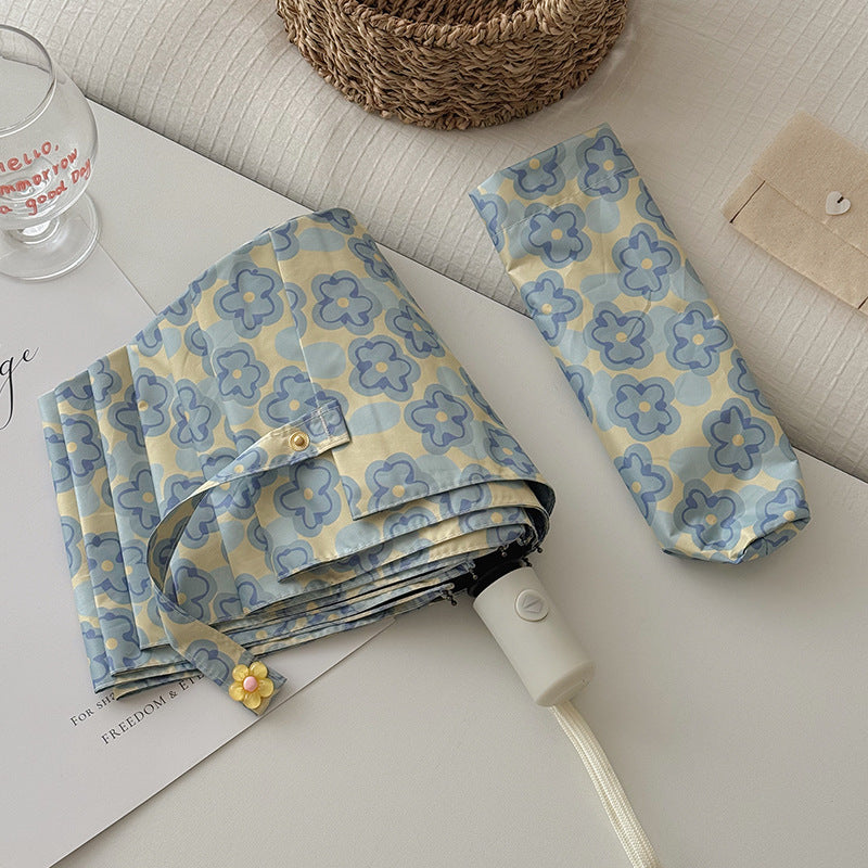 Dame Faltbar Regnparaply med elegant blomsterdesign Skanto