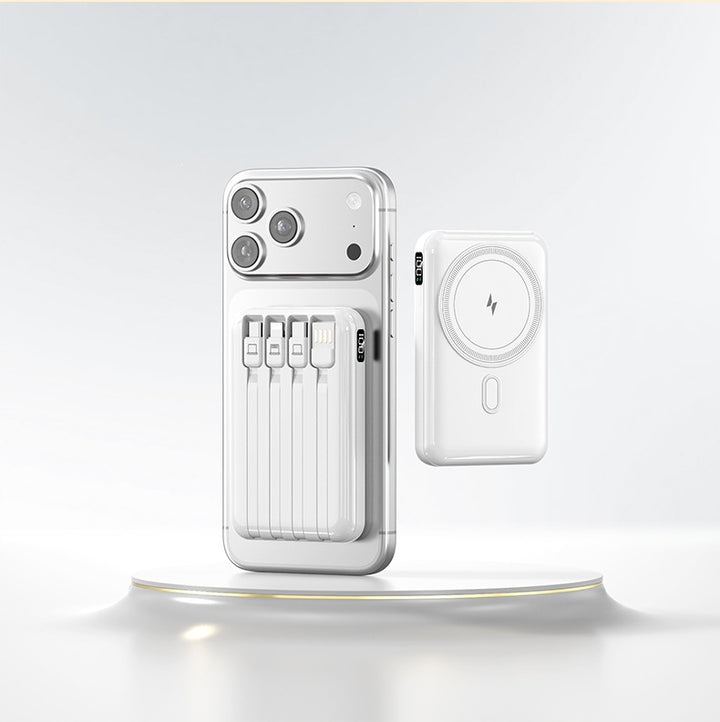 Powerbank med integrert ladekabel og stilfullt design Skanto