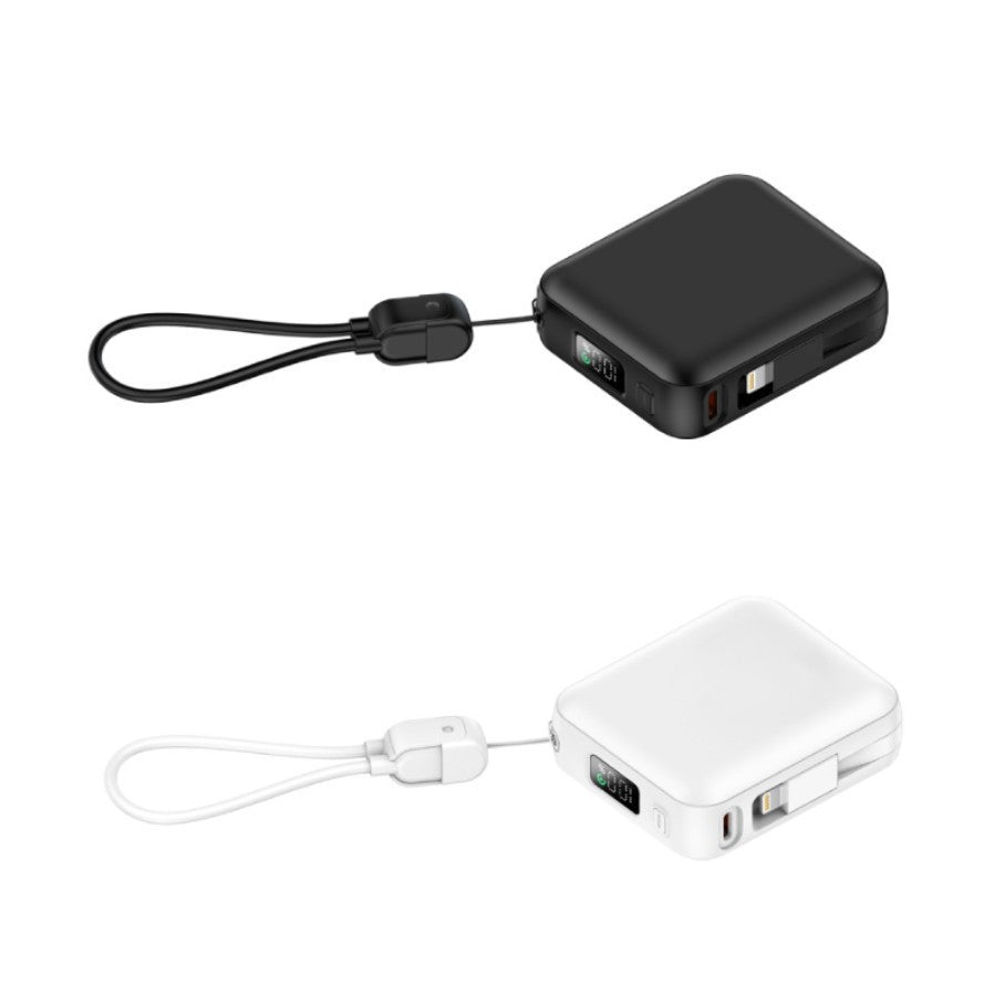 Bærbar powerbank med integrert ladekabel og digitalt display Skanto
