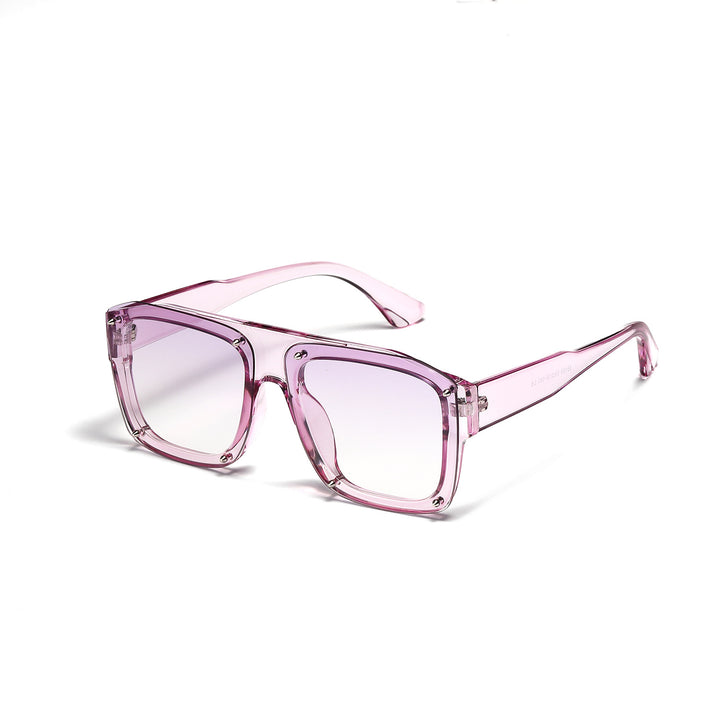 Dame Square-solbriller med modig transparent ramme Skanto