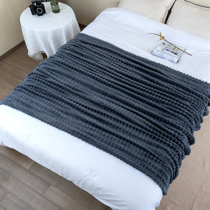 Dame Plysj Mikroplush-teppe med stripete struktur Skanto