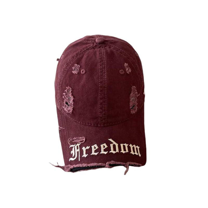 Kvinnenes slitte frihets broderte baseballcap Skanto