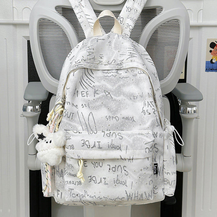 Trendy Script Print Ryggsekk Skanto
