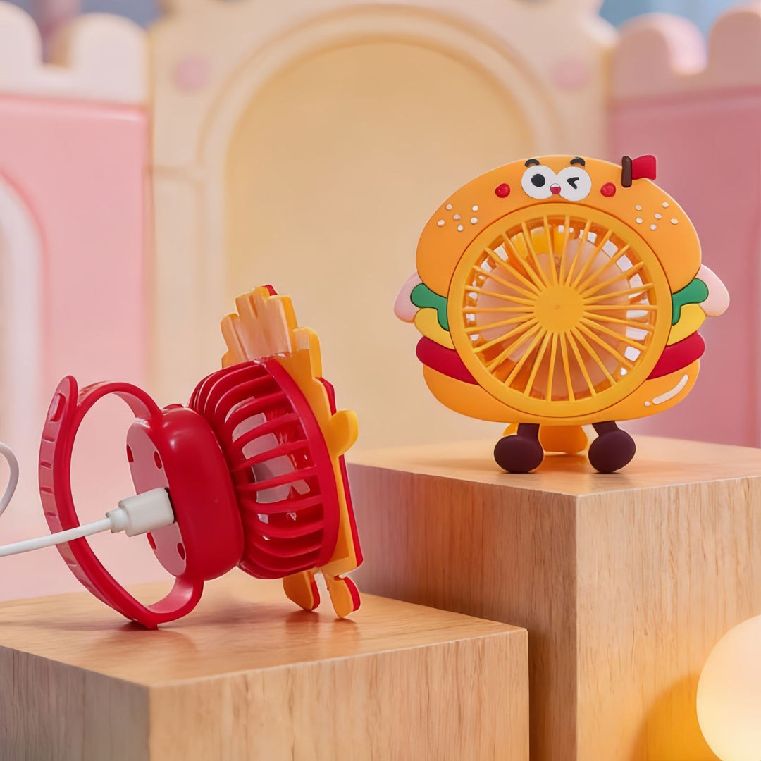 Dame Portable USB Håndvifte i Morsom Fries Design Skanto