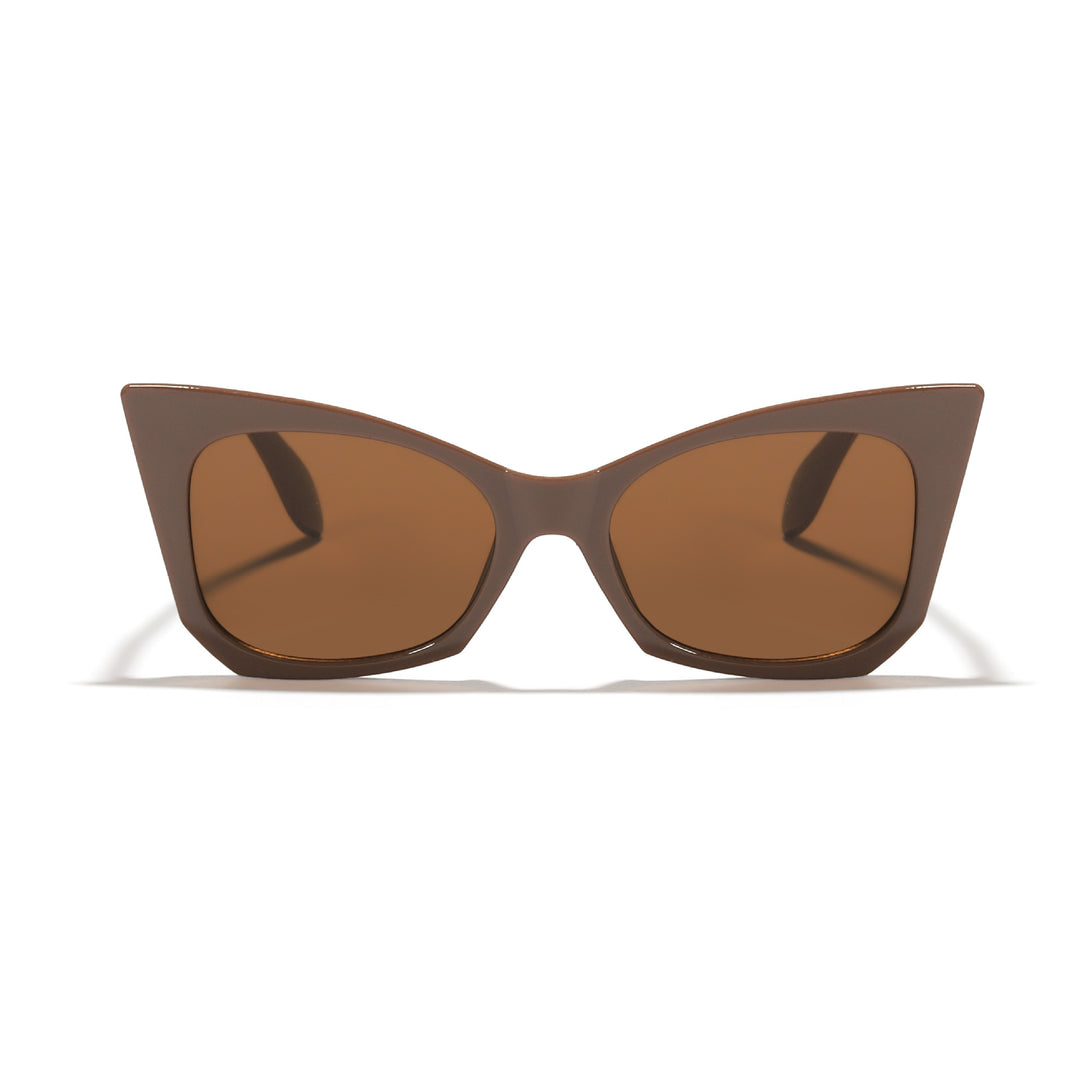 Dame solbrille i trendy katteøye-design med iøynefallende leopardmønster Skanto