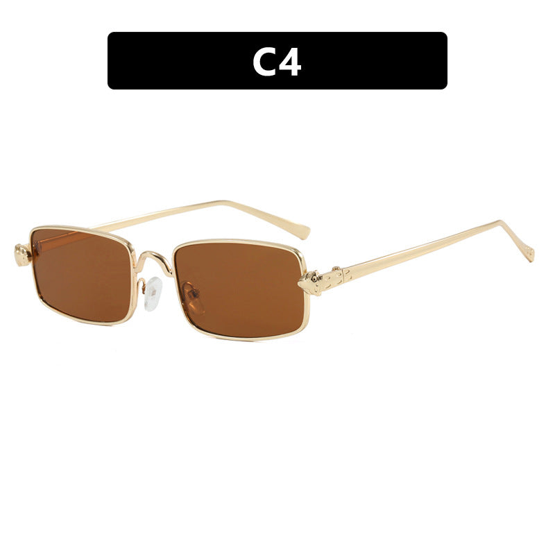 Dame elegant kvadratisk solbrille med luksus metallramme og UV-beskyttelse Skanto