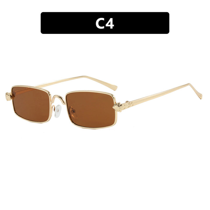 Dame elegant kvadratisk solbrille med luksus metallramme og UV-beskyttelse Skanto