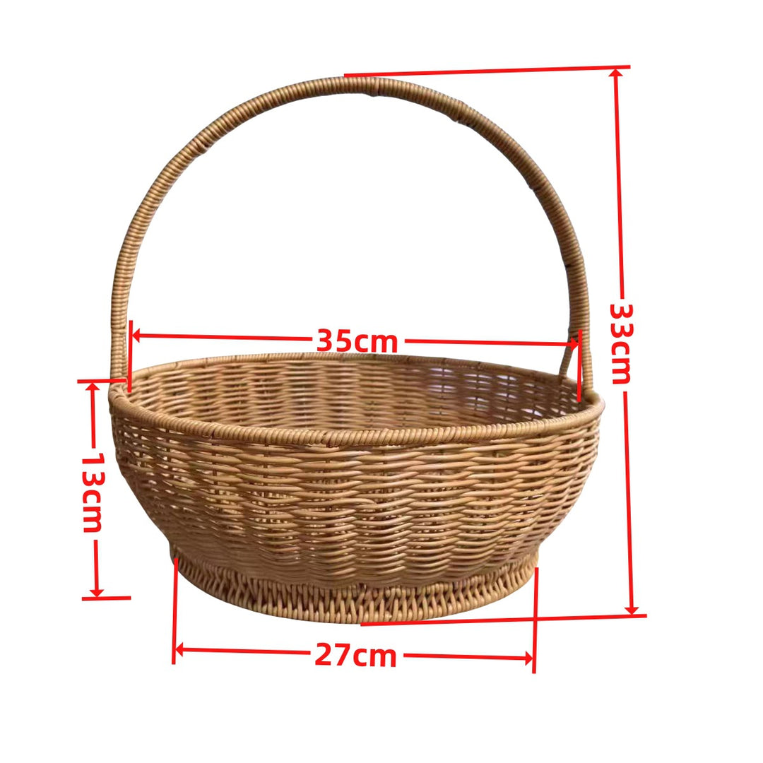 Dame håndlaget rattan kurv med håndtak Skanto