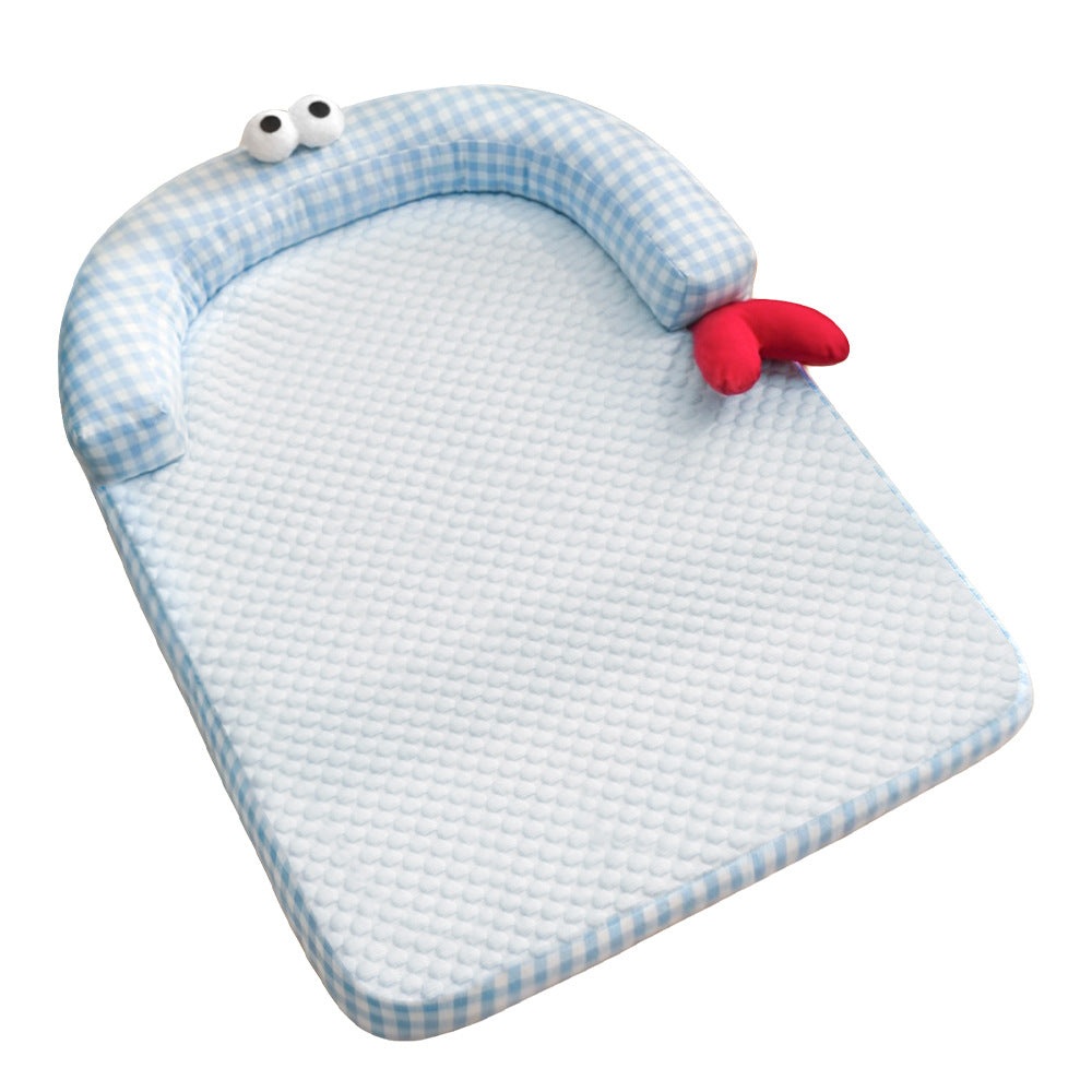 Unisex nan ergonomisk baby-liggmatte med polstret hodekant og vaskbart trekk Skanto