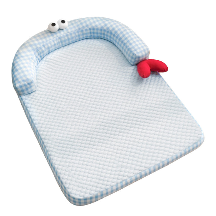 Unisex nan ergonomisk baby-liggmatte med polstret hodekant og vaskbart trekk Skanto