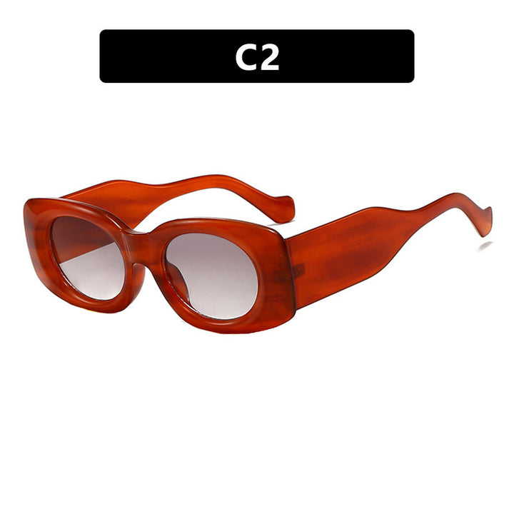 Dame futuristisk solbrille i elegant kvadratdesign Skanto