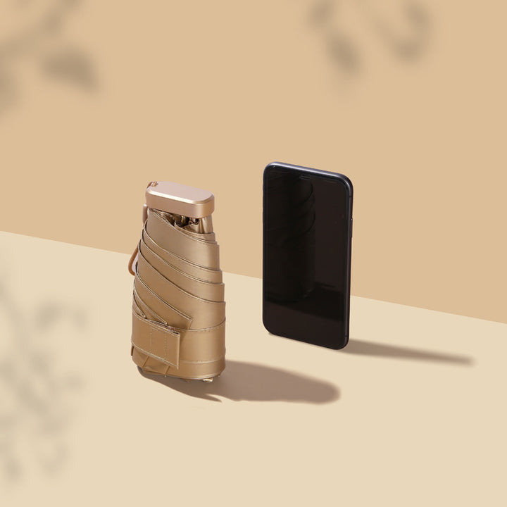 Dame elegant vanntett sammenleggbar paraply med integrert flaskestativ Skanto