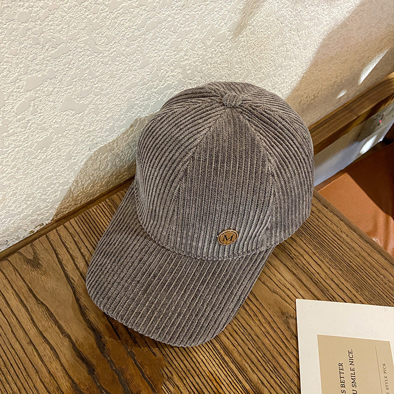 Kvinne Textured Corduroy Baseball Cap Skanto