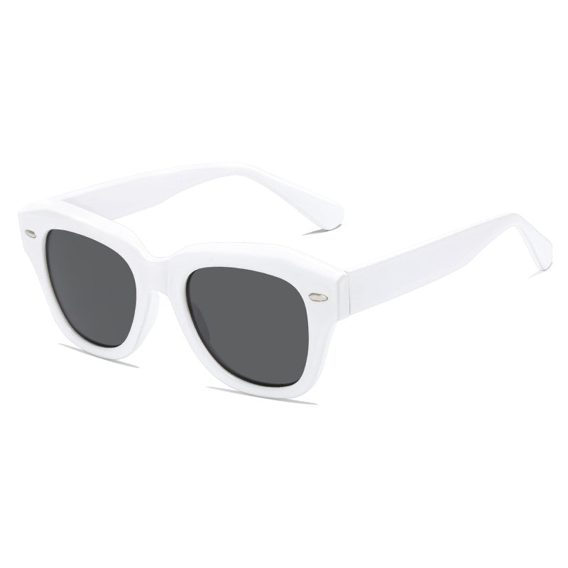 Dame stilig solbrille i moderne design med gjennomsiktig ramme Skanto