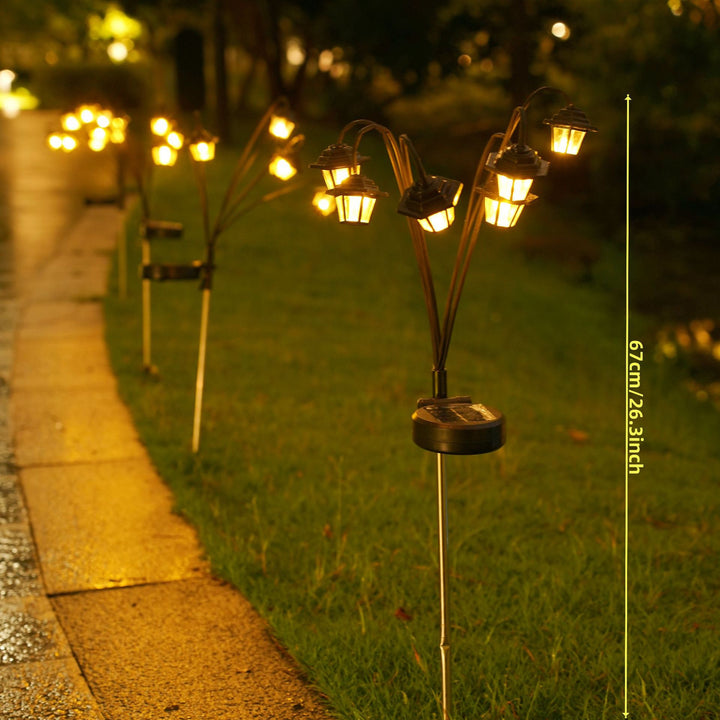 Dekorative Multi-Head Solhager Stake Lanterns Med Varm LED Skanto